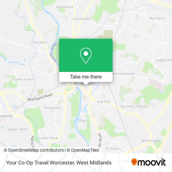 Your Co-Op Travel Worcester map