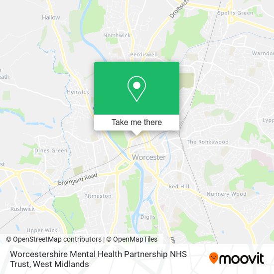 Worcestershire Mental Health Partnership NHS Trust map