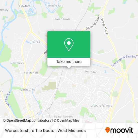 Worcestershire Tile Doctor map