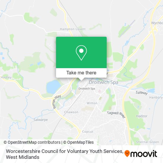 Worcestershire Council for Voluntary Youth Services map