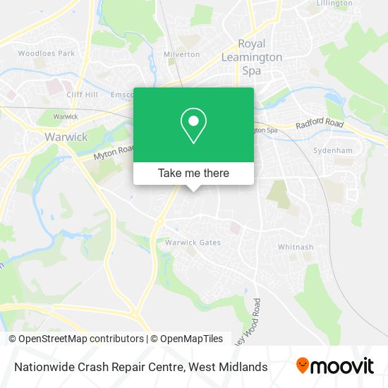 Nationwide Crash Repair Centre map