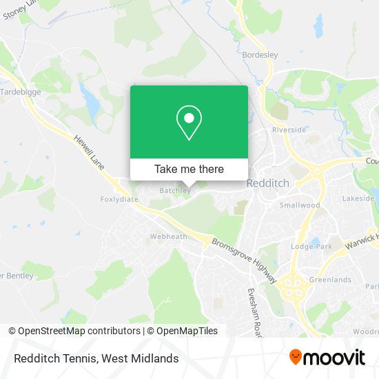 Redditch Tennis map