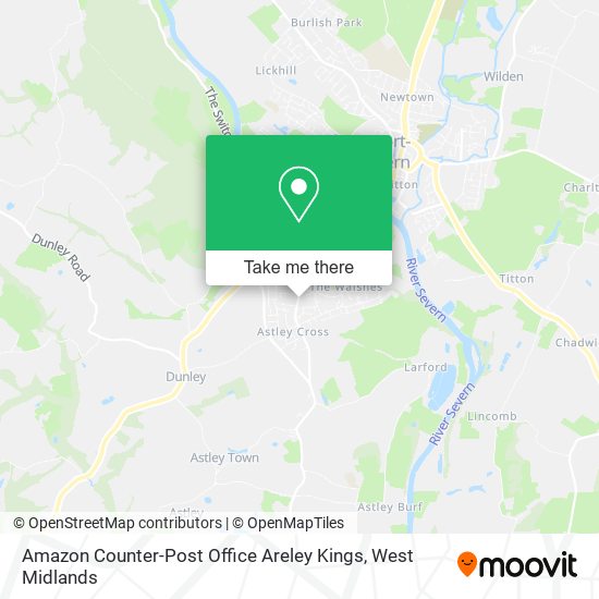 Amazon Counter-Post Office Areley Kings map