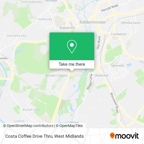 Costa Coffee Drive Thru map
