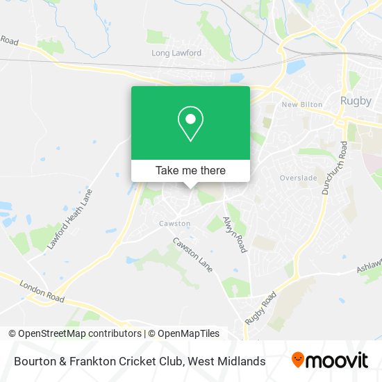 Bourton & Frankton Cricket Club map