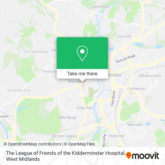 The League of Friends of the Kidderminster Hospital map