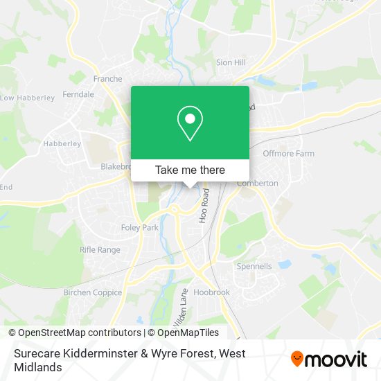 Surecare Kidderminster & Wyre Forest map