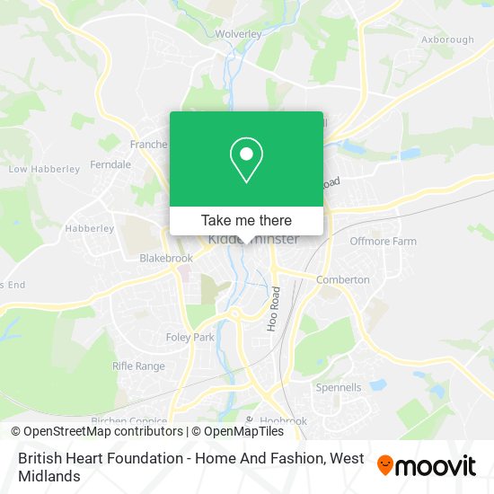 British Heart Foundation - Home And Fashion map