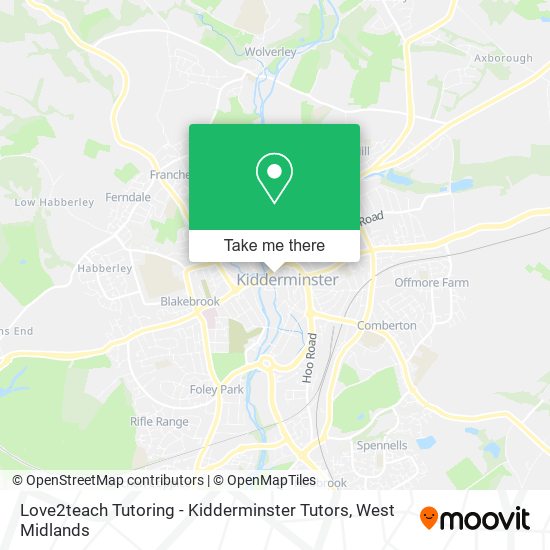 Love2teach Tutoring - Kidderminster Tutors map