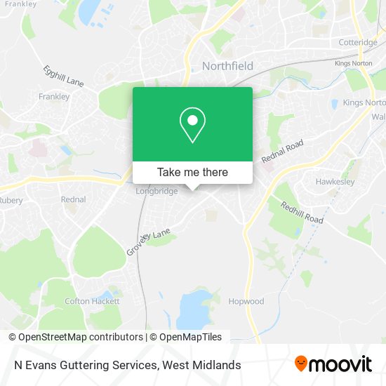 N Evans Guttering Services map