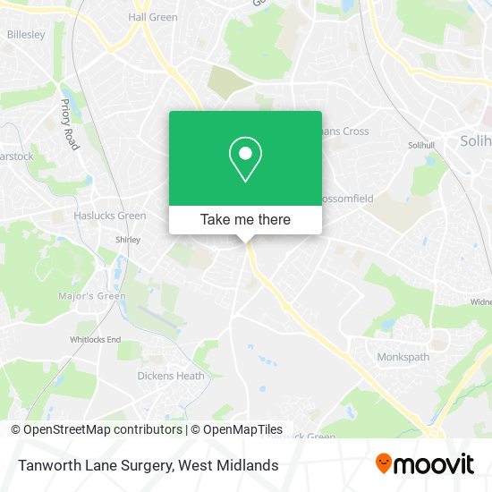 Tanworth Lane Surgery map