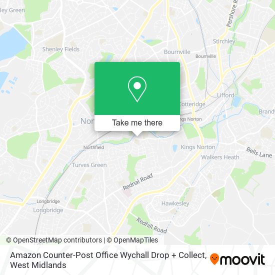 Amazon Counter-Post Office Wychall Drop + Collect map