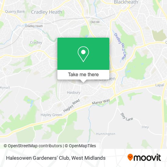 Halesowen Gardeners' Club map