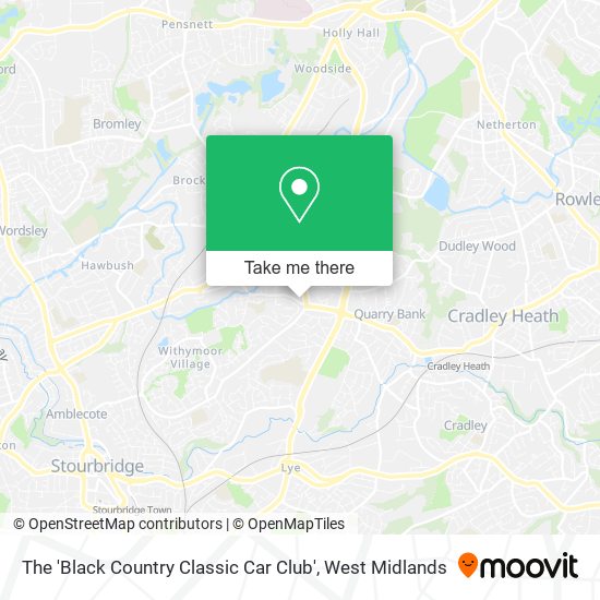 The 'Black Country Classic Car Club' map