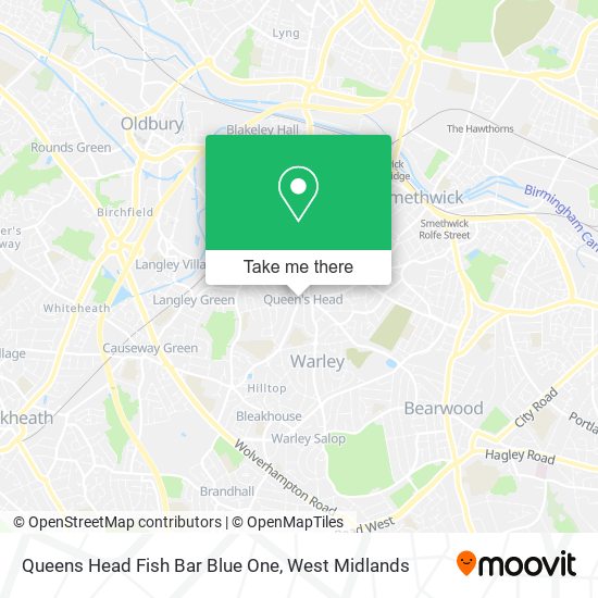 Queens Head Fish Bar Blue One map