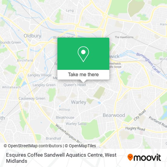 Esquires Coffee Sandwell Aquatics Centre map