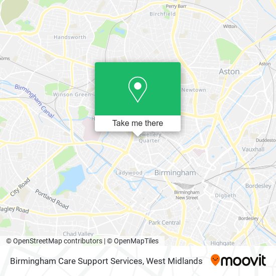 Birmingham Care Support Services map
