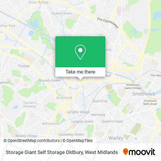 Storage Giant Self Storage Oldbury map