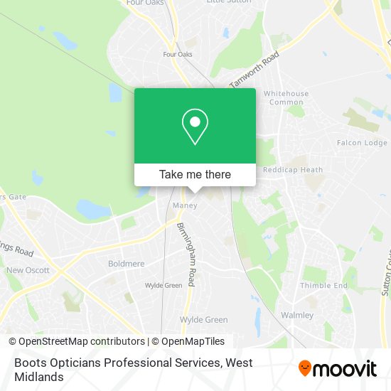 Boots Opticians Professional Services map