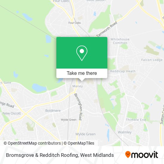 Bromsgrove & Redditch Roofing map