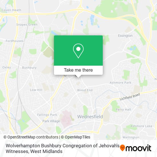 Wolverhampton Bushbury Congregation of Jehovah's Witnesses map