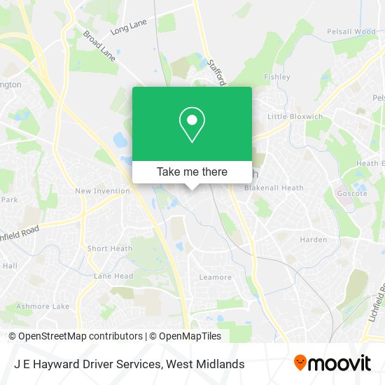 J E Hayward Driver Services map