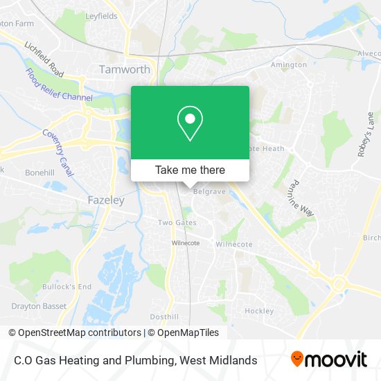 C.O Gas Heating and Plumbing map