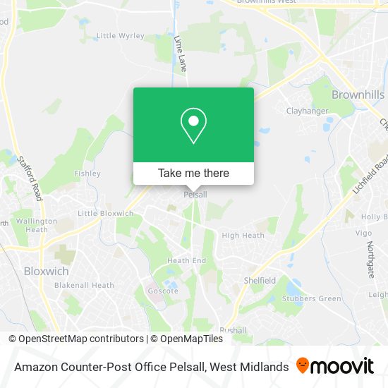 Amazon Counter-Post Office Pelsall map