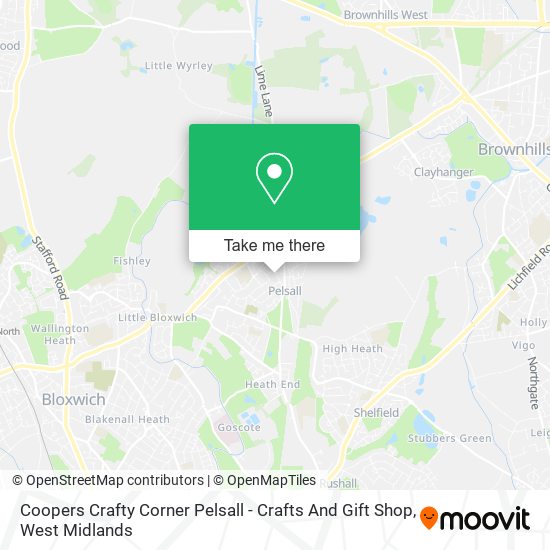 Coopers Crafty Corner Pelsall - Crafts And Gift Shop map