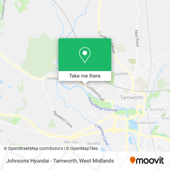 Johnsons Hyundai - Tamworth map