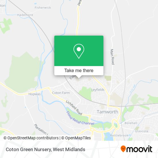 Coton Green Nursery map