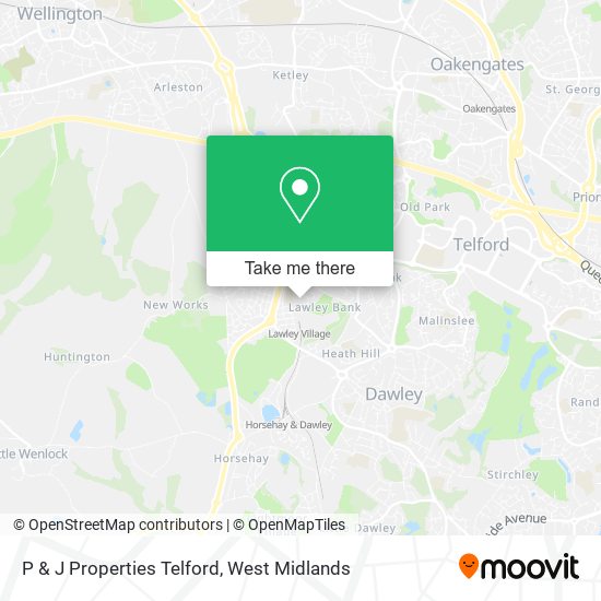 P & J Properties Telford map