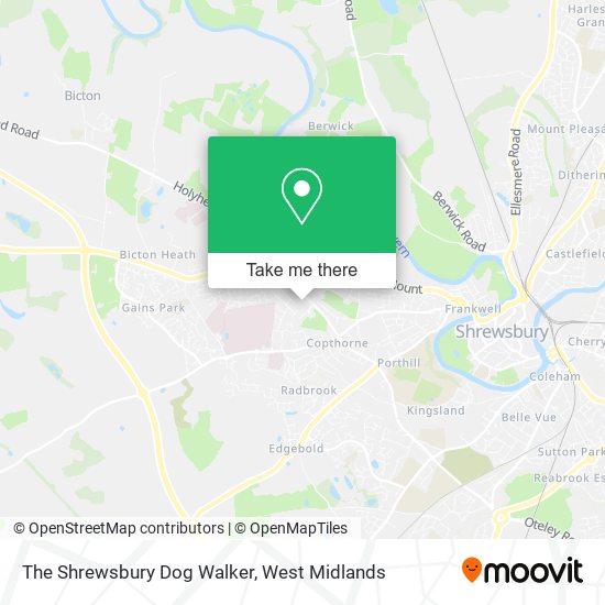 The Shrewsbury Dog Walker map