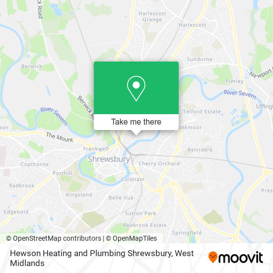 Hewson Heating and Plumbing Shrewsbury map