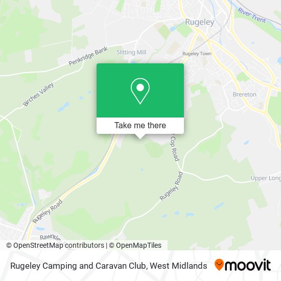 Rugeley Camping and Caravan Club map