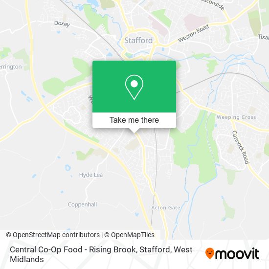 Central Co-Op Food - Rising Brook, Stafford map