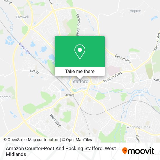 Amazon Counter-Post And Packing Stafford map