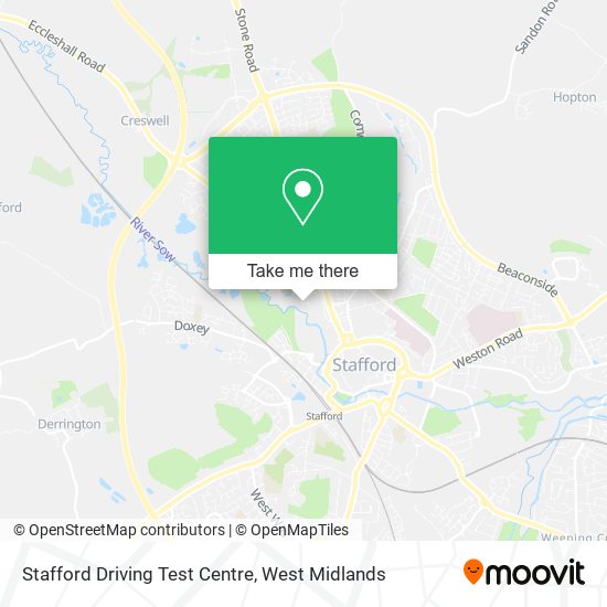 Stafford Driving Test Centre map