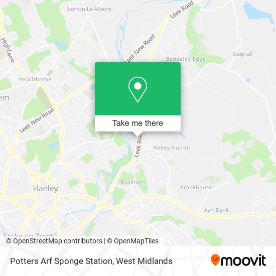 Potters Arf Sponge Station map