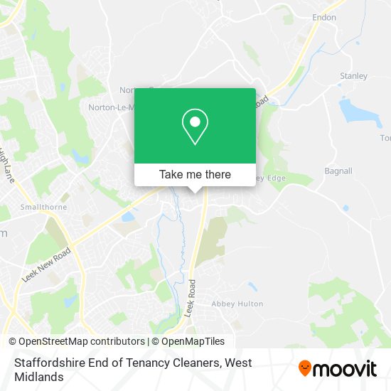 Staffordshire End of Tenancy Cleaners map