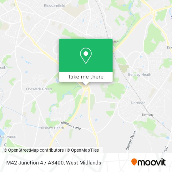M42 Junction 4 / A3400 map