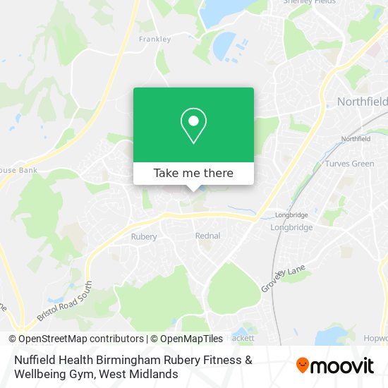 Nuffield Health Birmingham Rubery Fitness & Wellbeing Gym map