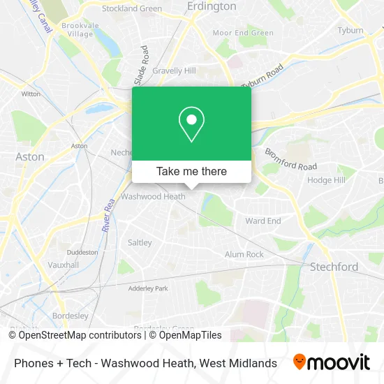 Phones + Tech - Washwood Heath map