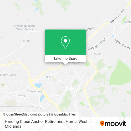Harding Close Anchor Retirement Home map