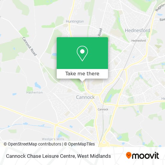 Cannock Chase Leisure Centre map