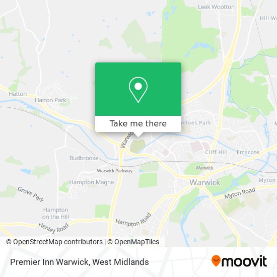 Premier Inn Warwick map