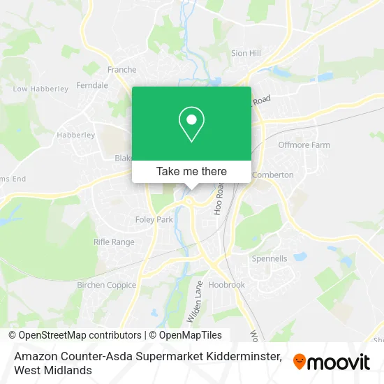 Amazon Counter-Asda Supermarket Kidderminster map