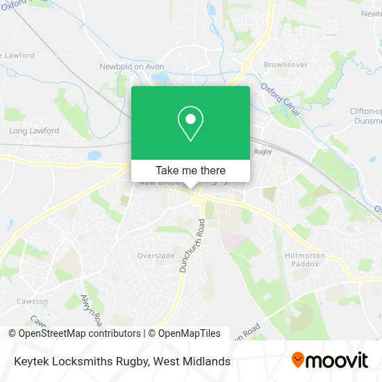Keytek Locksmiths Rugby map