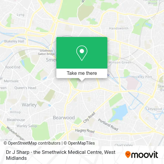Dr J Sharp - the Smethwick Medical Centre map