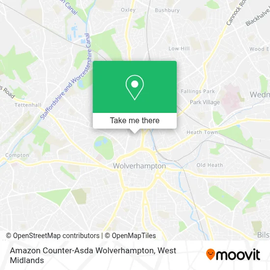 Amazon Counter-Asda Wolverhampton map